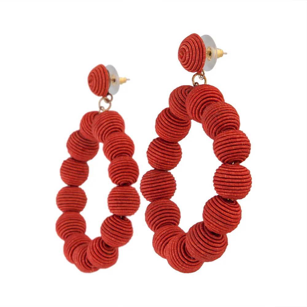 Terracotta Bead Wrap Earrings