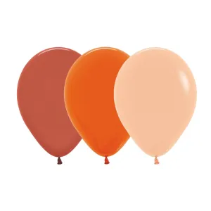 Terracotta, Orange & Peach Blush Balloons - 12 Pkt