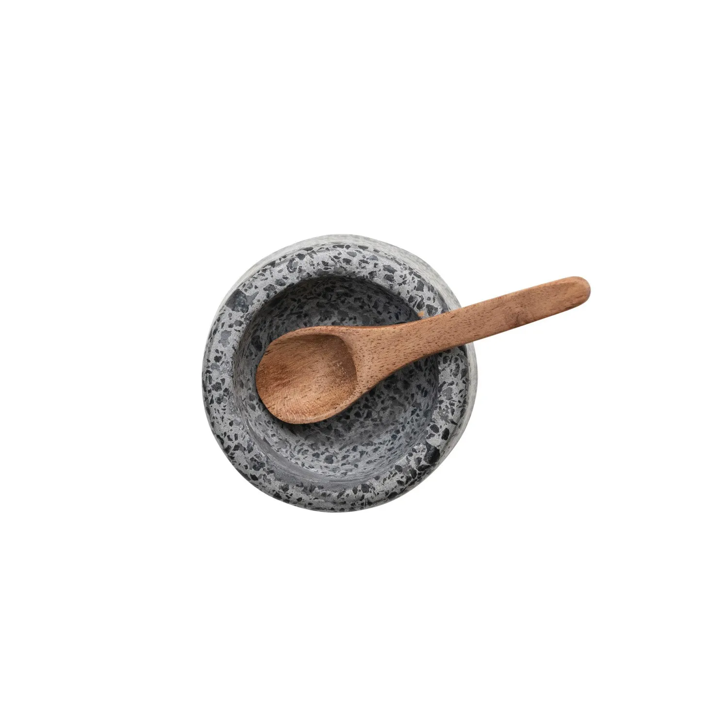 Terrazzo Salt Cellar w/ Acacia Wood Spoon