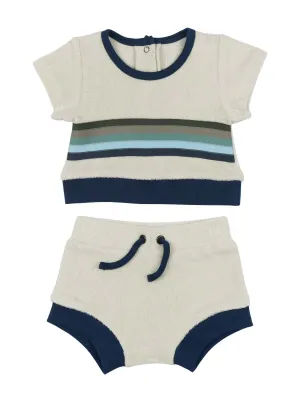 Terry Cloth Tee & Shortie Set, Blues