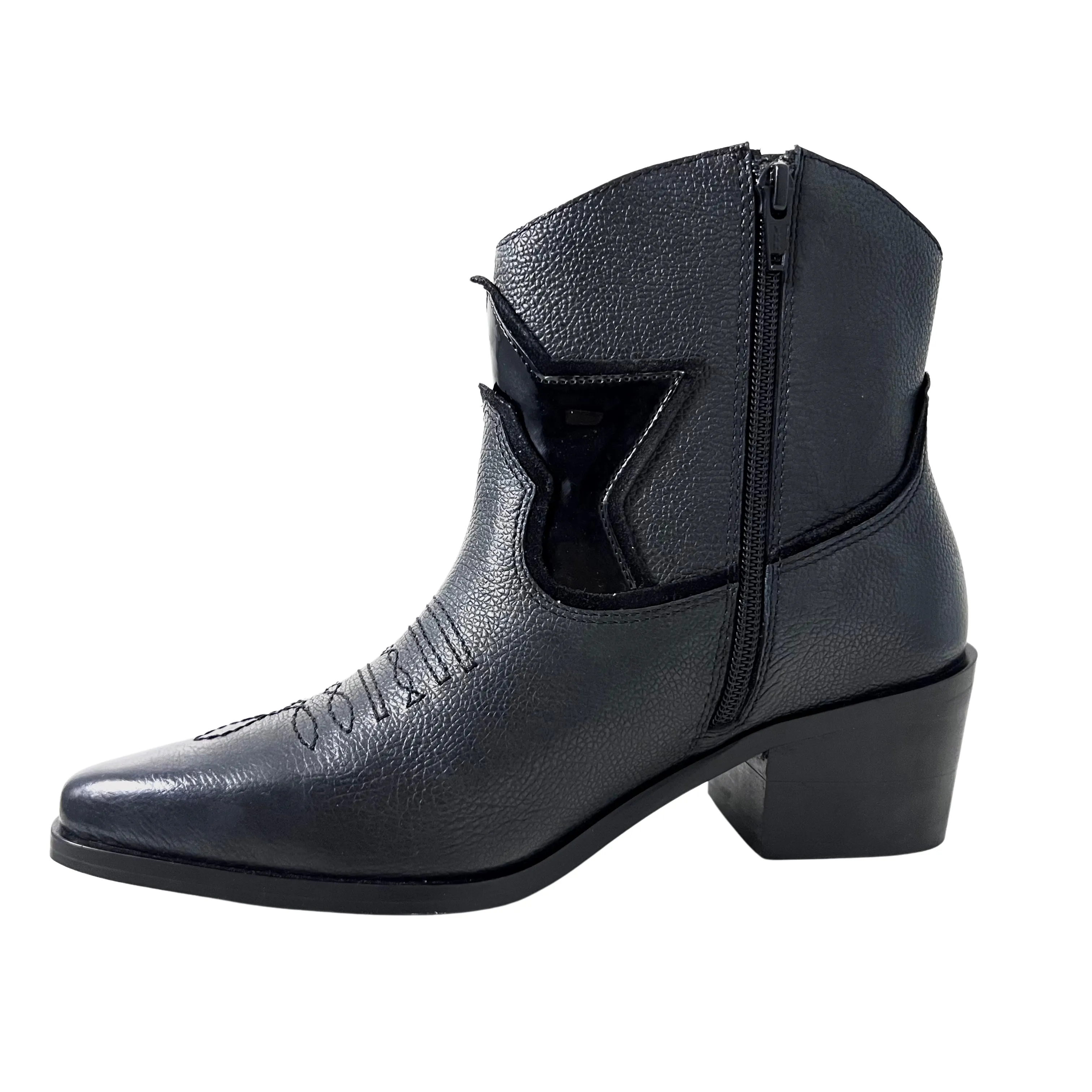 Tessa Star Western Boot Black