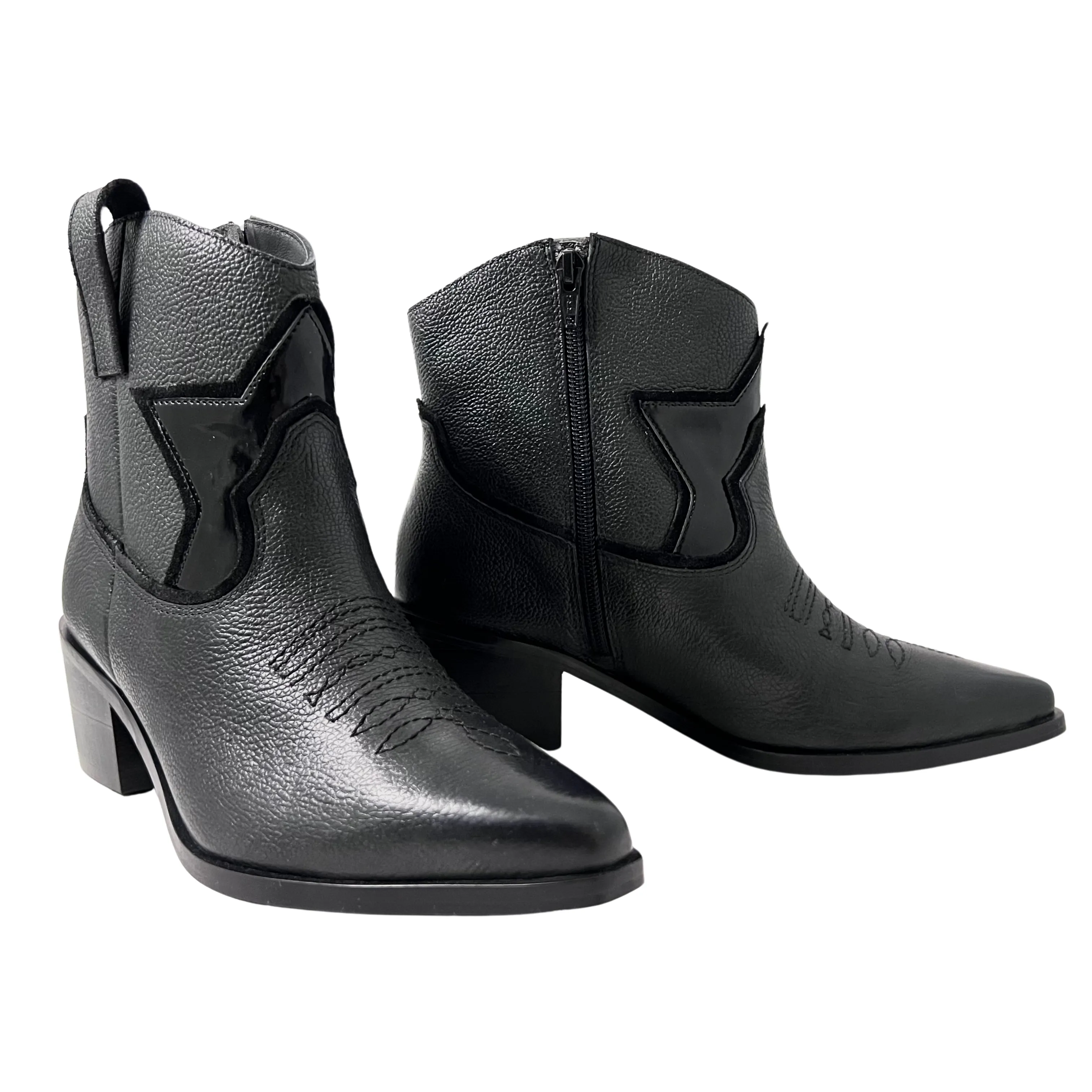 Tessa Star Western Boot Black