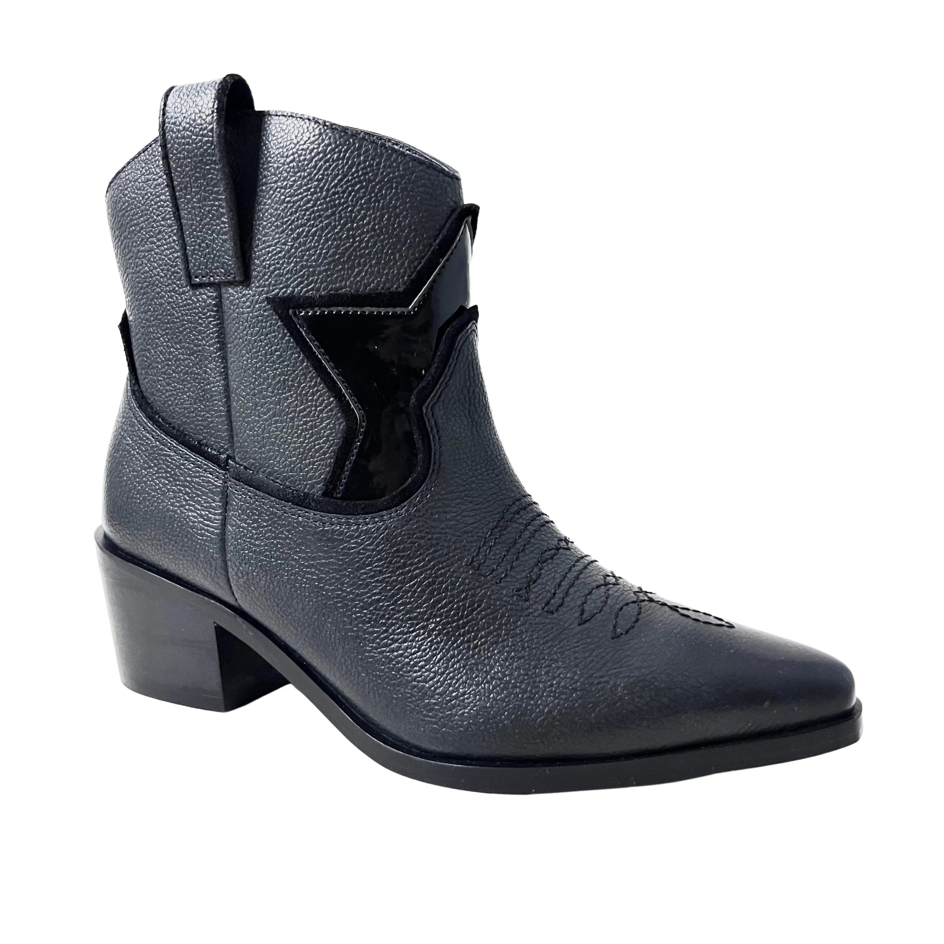 Tessa Star Western Boot Black