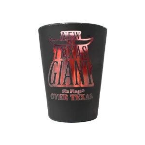 TEXAS GIANT MATTE BLACK SHOT GLASS (SIX FLAGS OVER TEXAS)