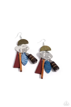 Textured Talisman - Multi Earrings - Paparazzi Accessories