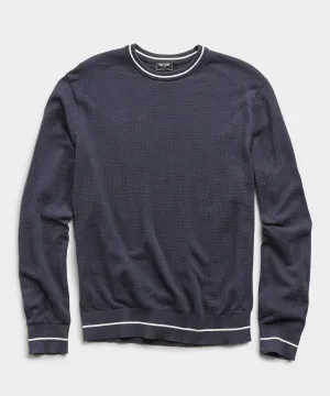 Textured Tipped Sweater in Navy