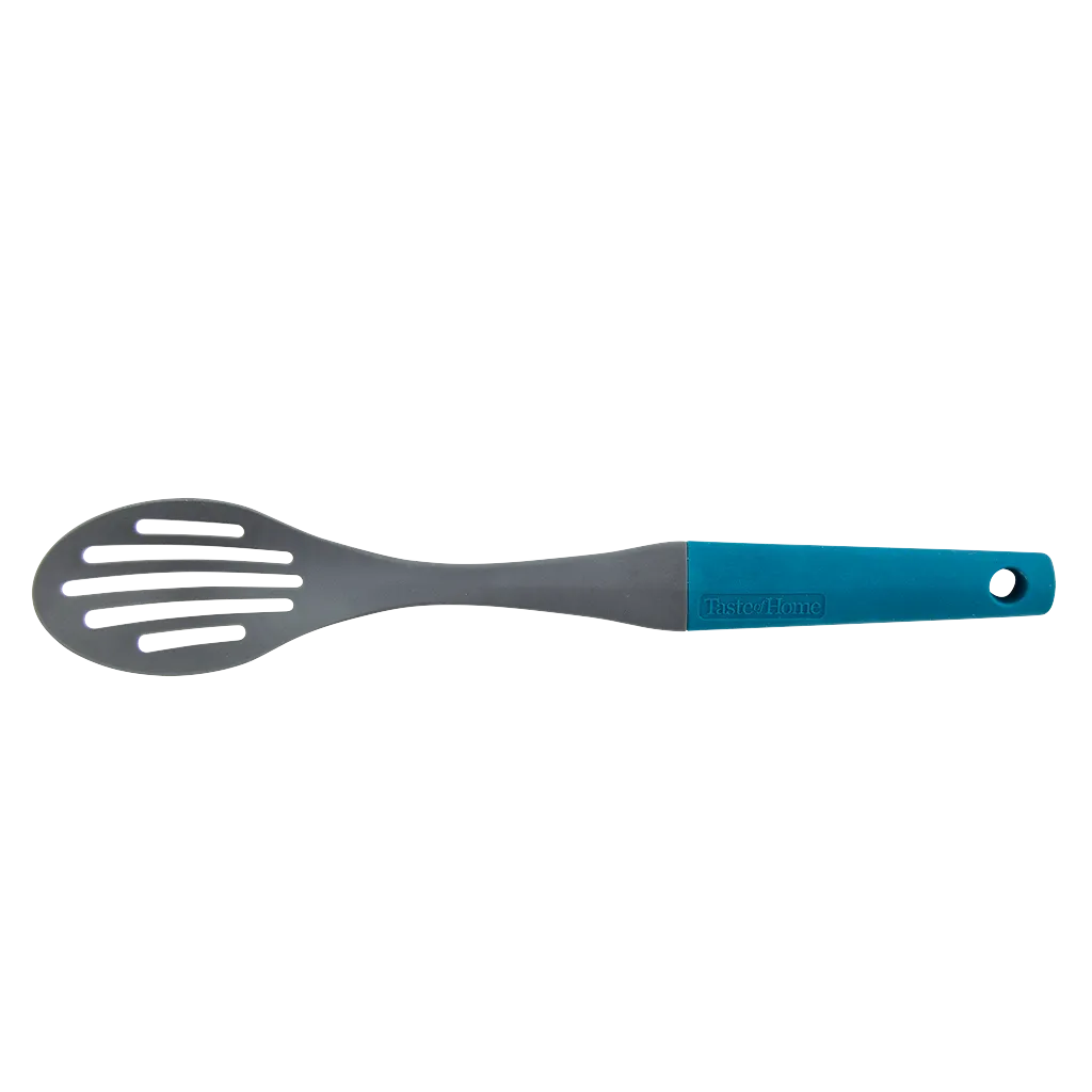 TG554A Nylon Slotted Spoon in Sea Green and Charcoal Gray by Taste of Home