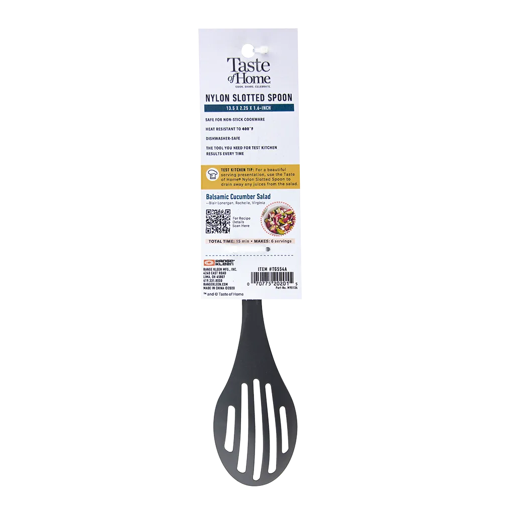 TG554A Nylon Slotted Spoon in Sea Green and Charcoal Gray by Taste of Home