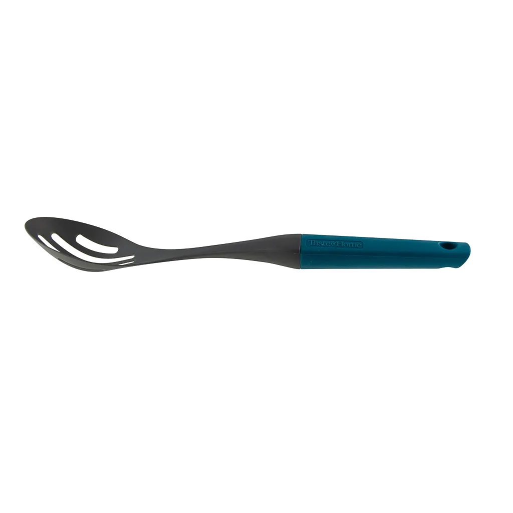 TG554A Nylon Slotted Spoon in Sea Green and Charcoal Gray by Taste of Home