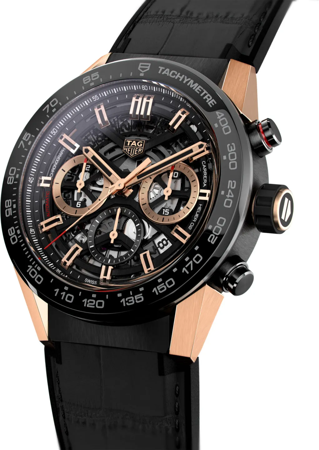 TH Watch Carrera AutoMTic Chronograph Calibre Heuer 2 Rose Gold