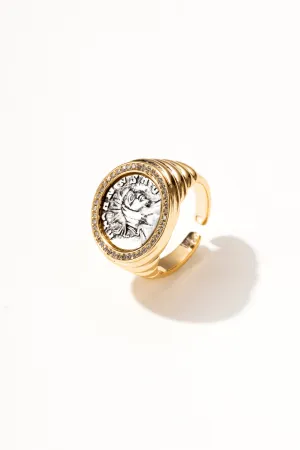 Thaddeus Vintage Inspired Gold Adjustable Ring