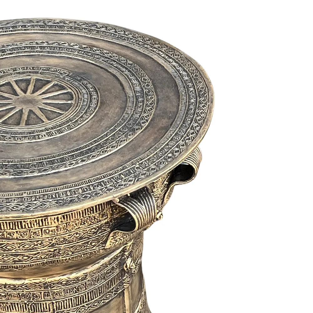 Thai Bronze Rain Drum - Silver