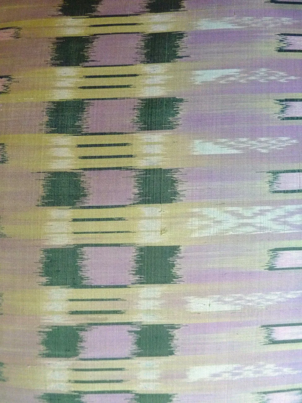 Thai Silk Modern Ikat Pillow Lavender Peridot Bars