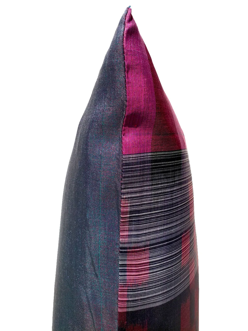 Thai Silk Modern Ikat Pillow Purple Rose