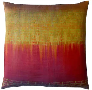 Thai Silk Modern Ikat Pillow Red Copper