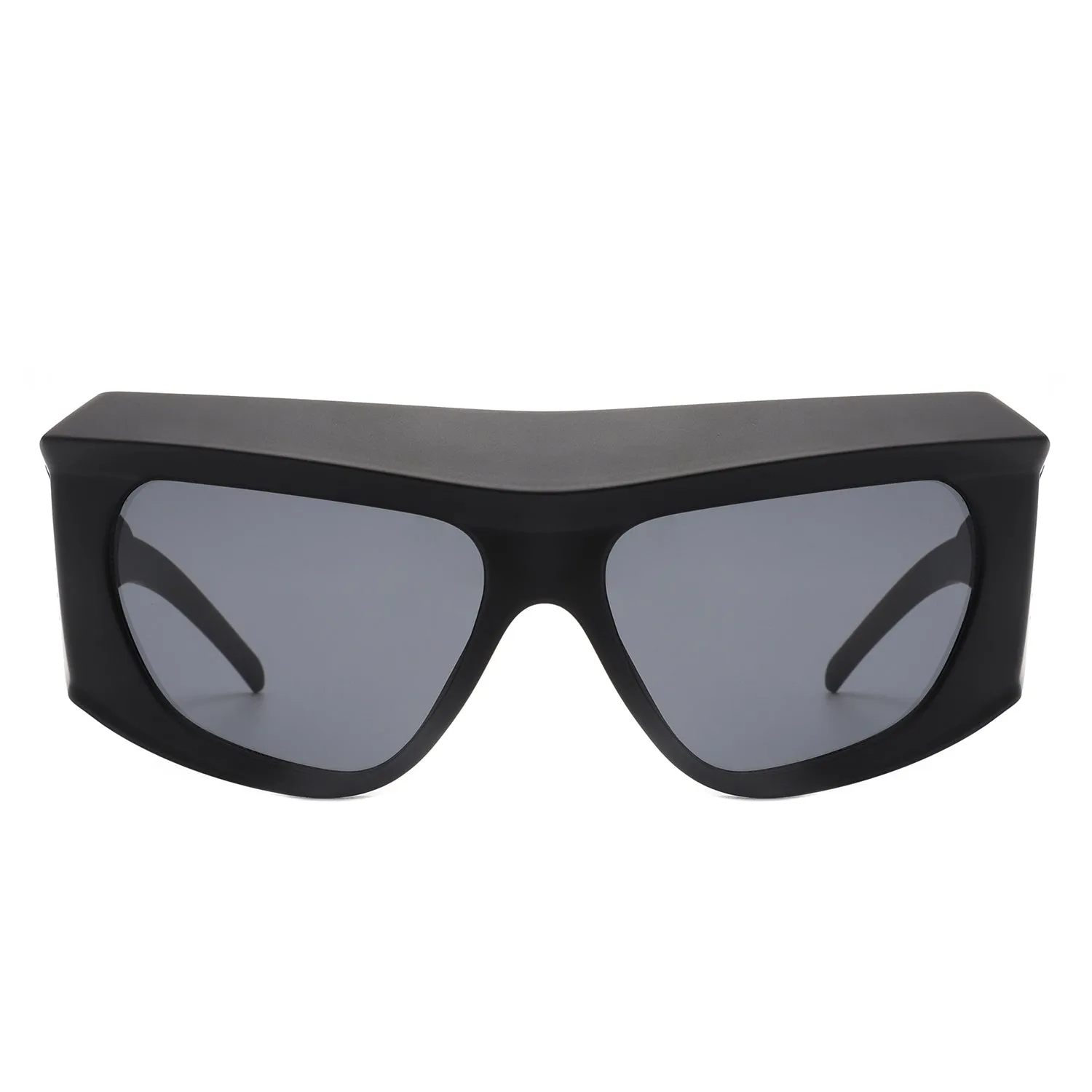 Thalia - Oversized Chunky Square Wrap Around Tinted Sunglasses