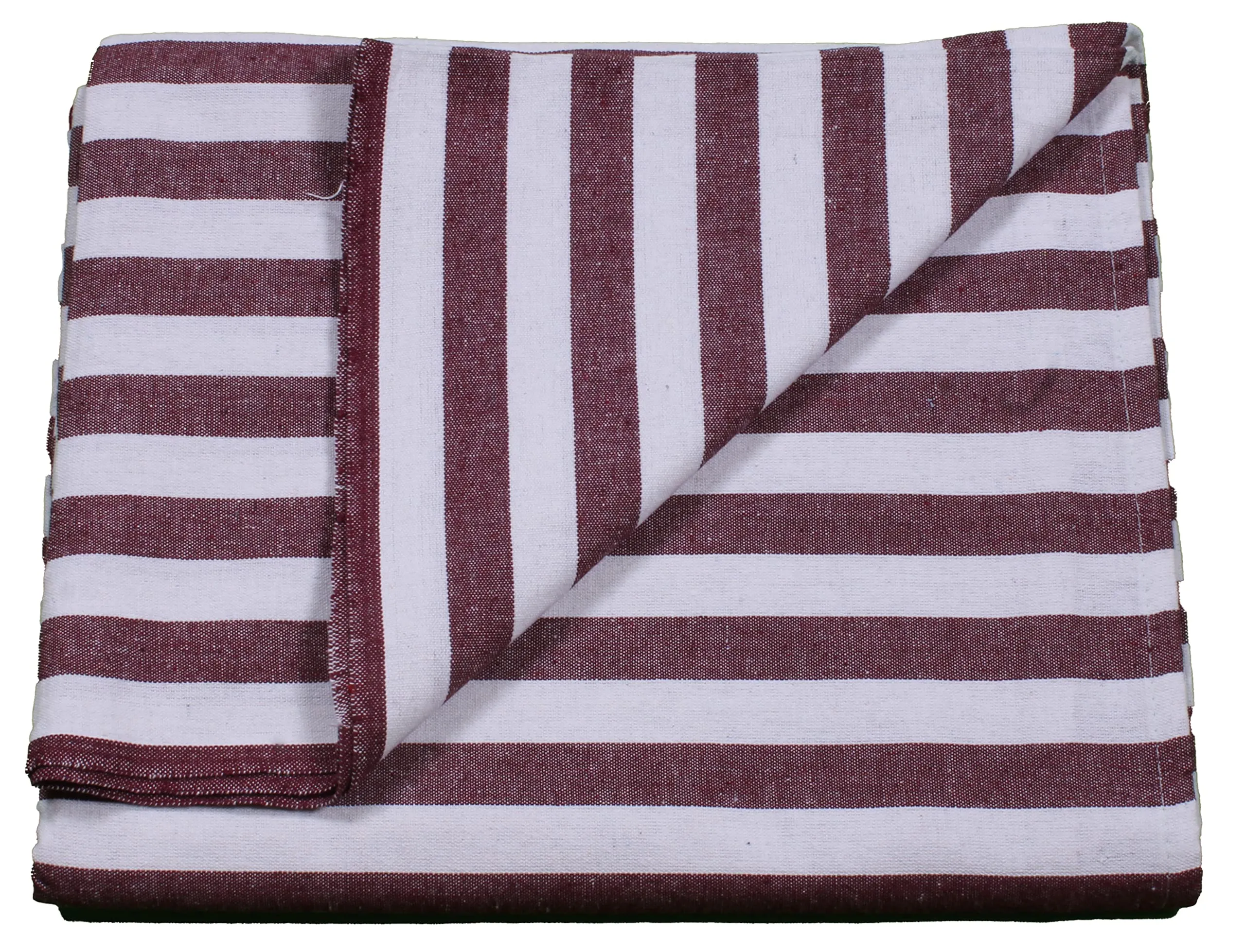 THARUNSHA ELITE Single Size Light Weight Pure Cotton Blanket for Daily Use/Soft Bedsheet/Top Sheet/Throw Blanket Set of1 (Maroon White)