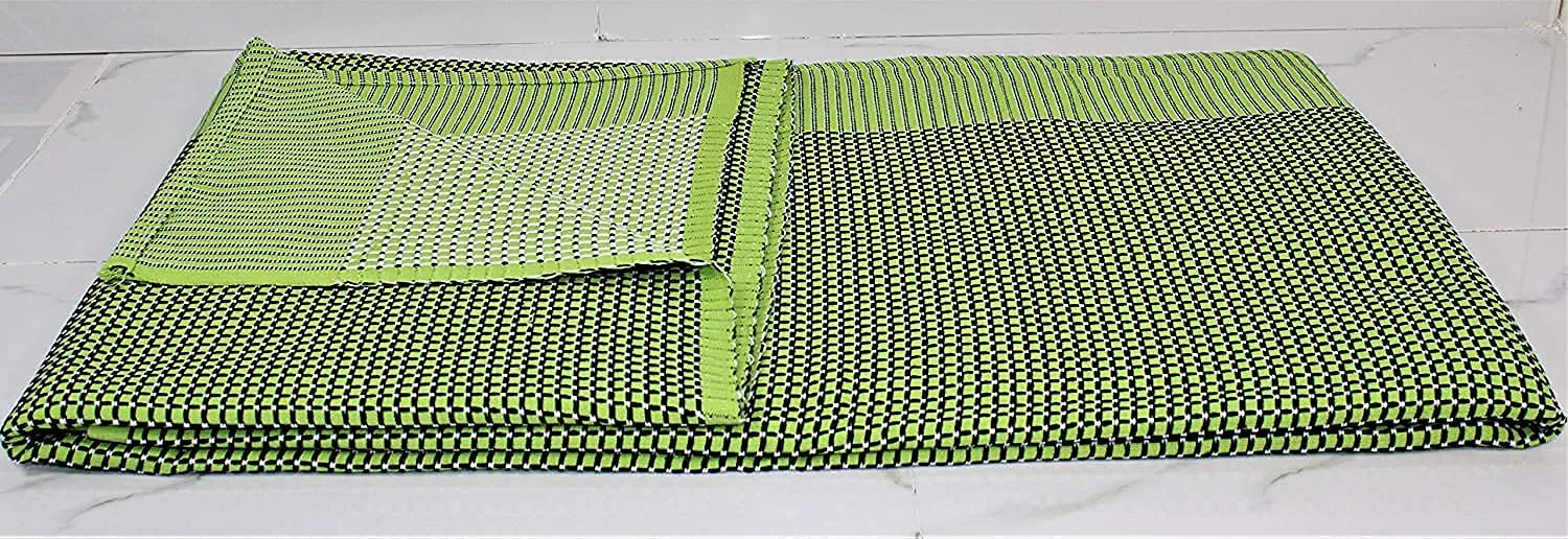 THARUNSHA ELITE Single Size Pure 100% Cotton Blanket/Solapur Chaddar/Cotton Bedsheet For All Weather Daily Use Checkered Multicolor Family Pack (60X90 Inches -) Set Of 5, 300 TC