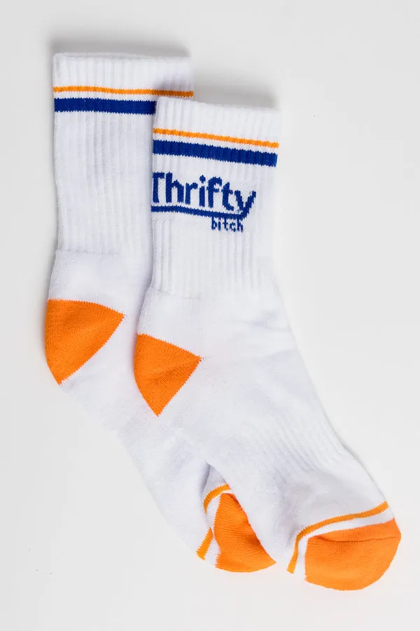 That Friday Feeling Thrifty Bitch Crew Socks - ASSORTED