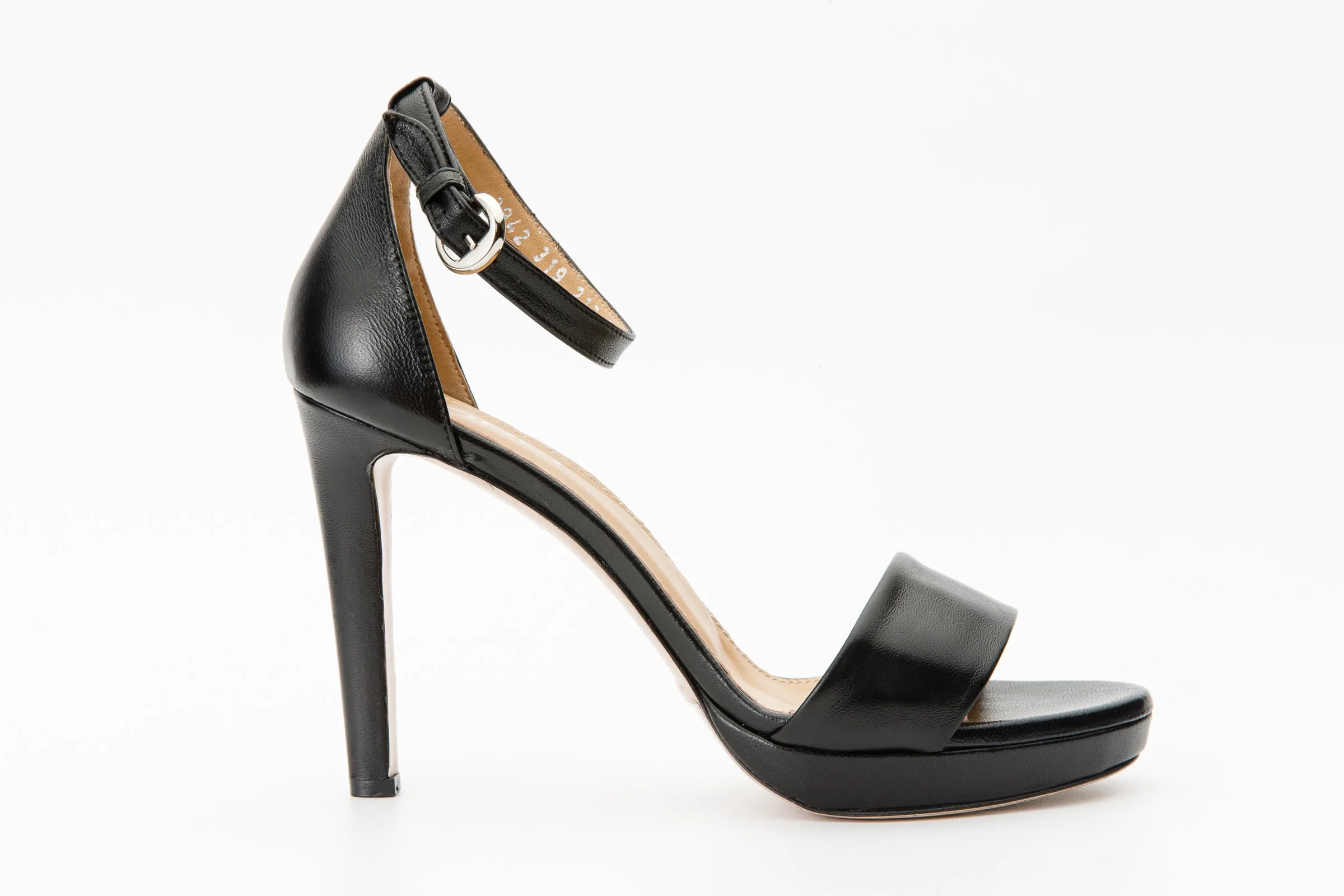 The Aksu Black Leather Ankle Strap Women Sandal