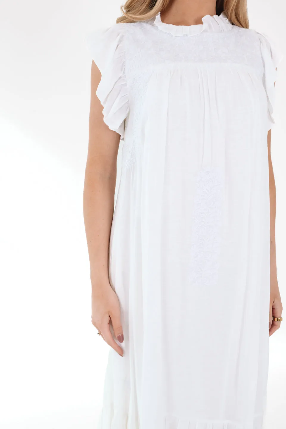 The Alexis Midi Dress - White