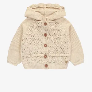 The Allison Hooded Crochet Cardigan - BABY