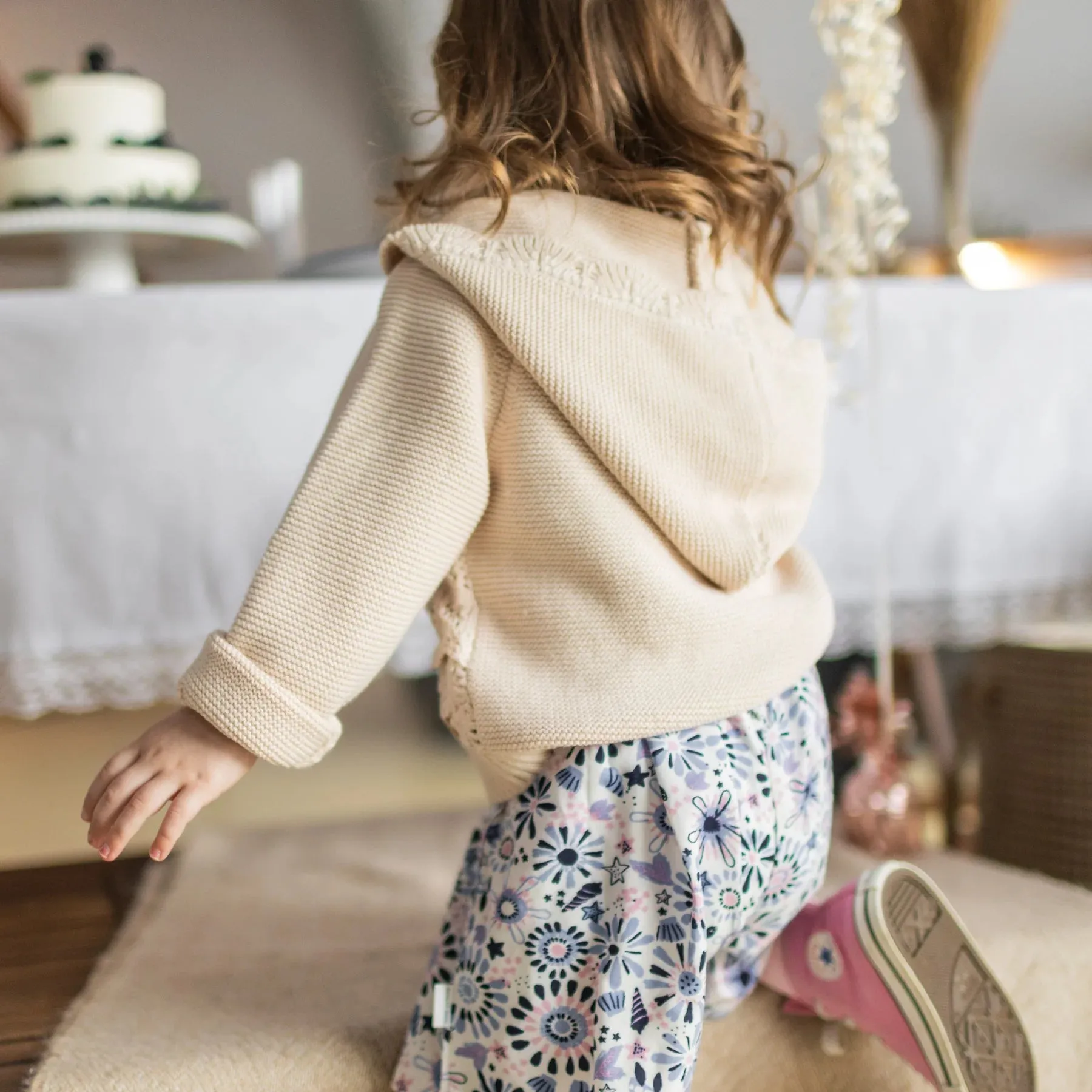 The Allison Hooded Crochet Cardigan - BABY