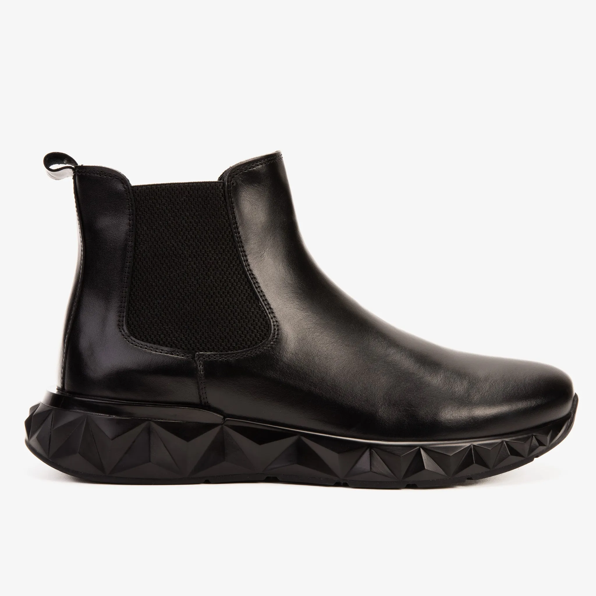 The Apex Black Leather Men Chelsea Boot