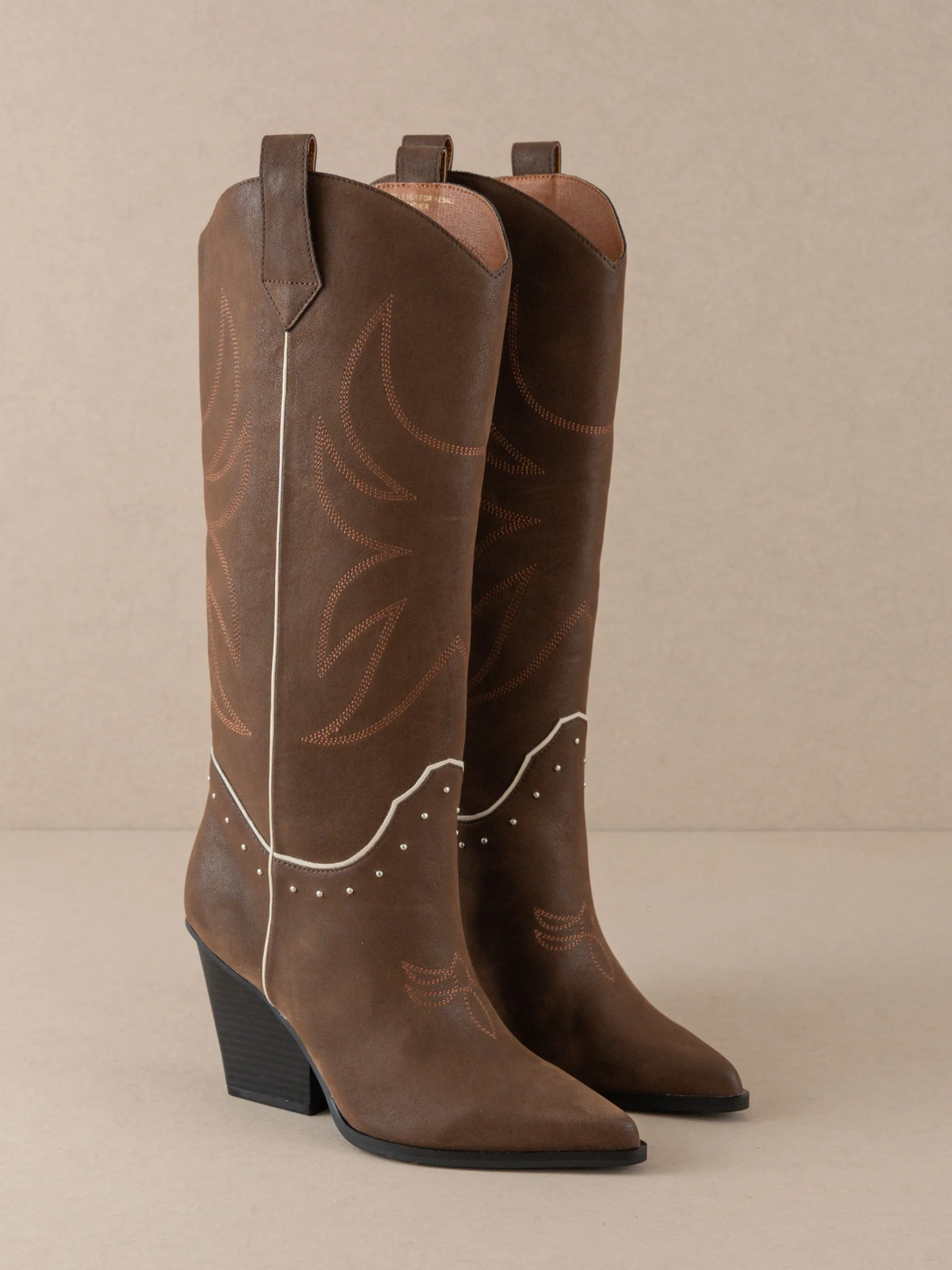 The Ashton | Coffee Cowboy Boot with Flaire