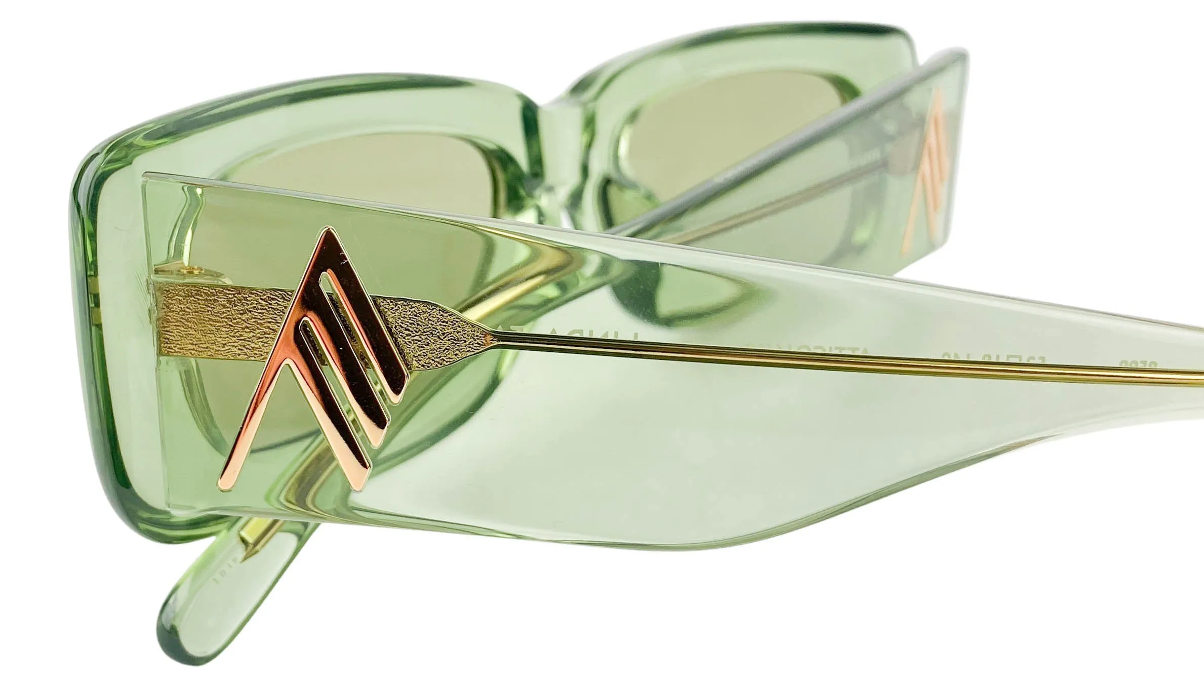 The Attico x Linda Farrow Mini Marfa Square-Frame Acetate Sunglasses in Green