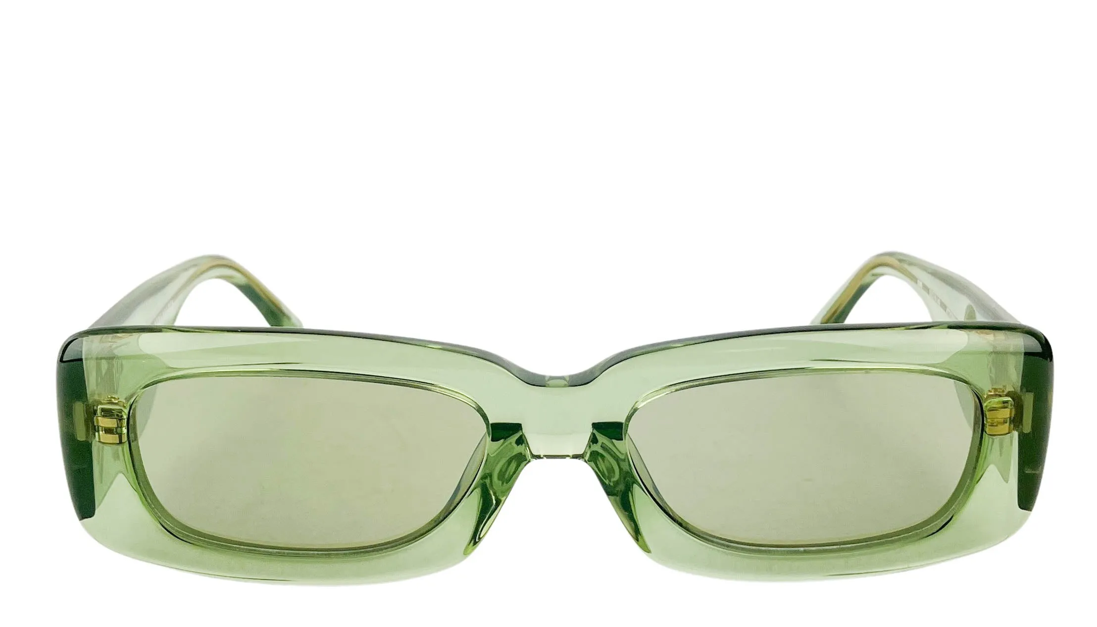 The Attico x Linda Farrow Mini Marfa Square-Frame Acetate Sunglasses in Green