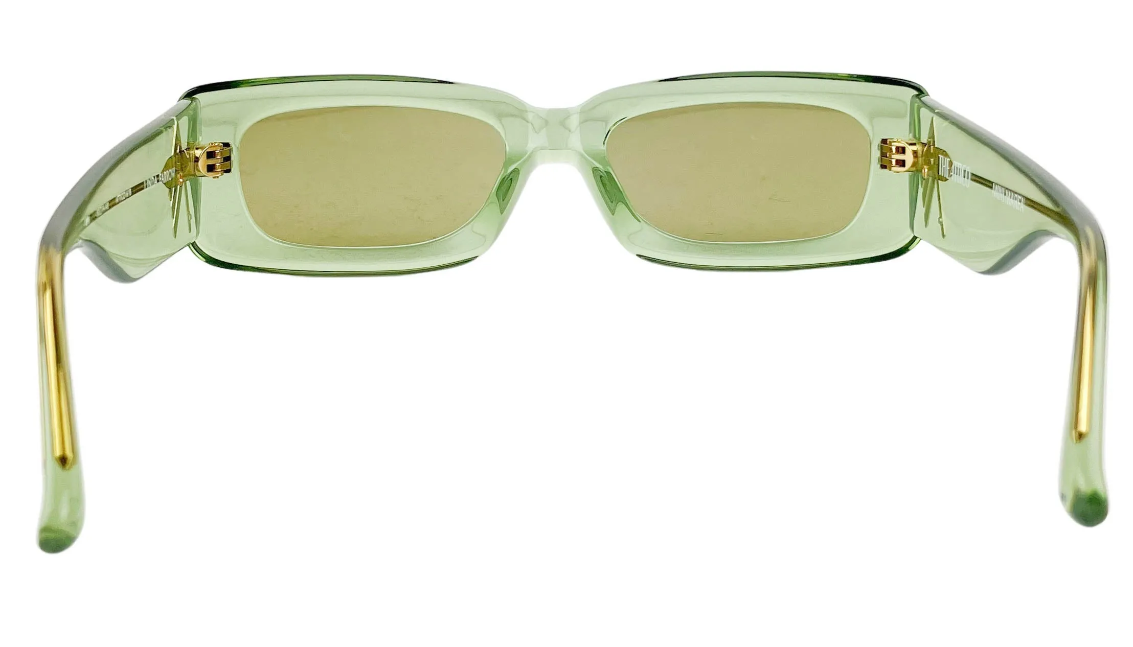 The Attico x Linda Farrow Mini Marfa Square-Frame Acetate Sunglasses in Green