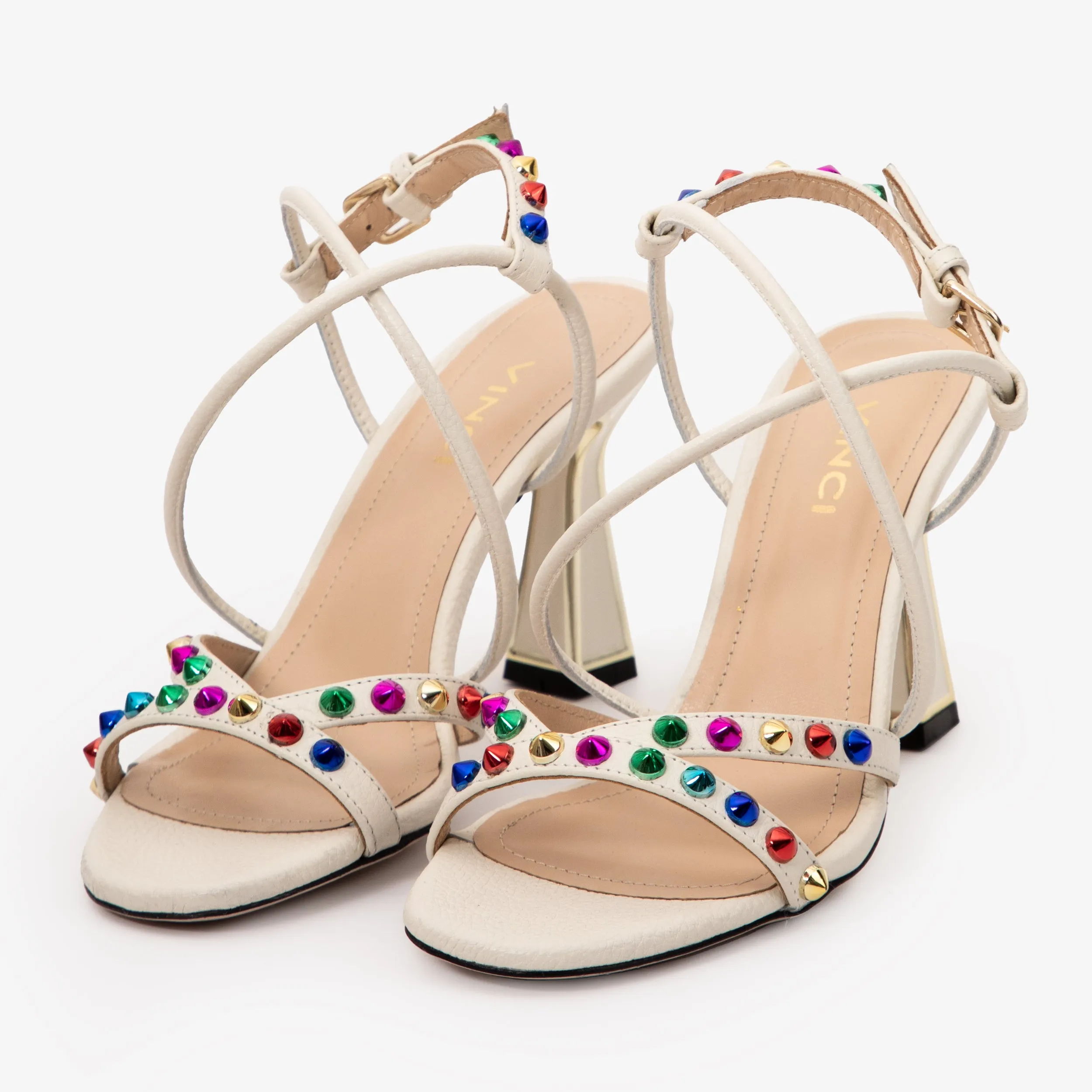 The Aurora Cream Leather Strappy Women Sandal