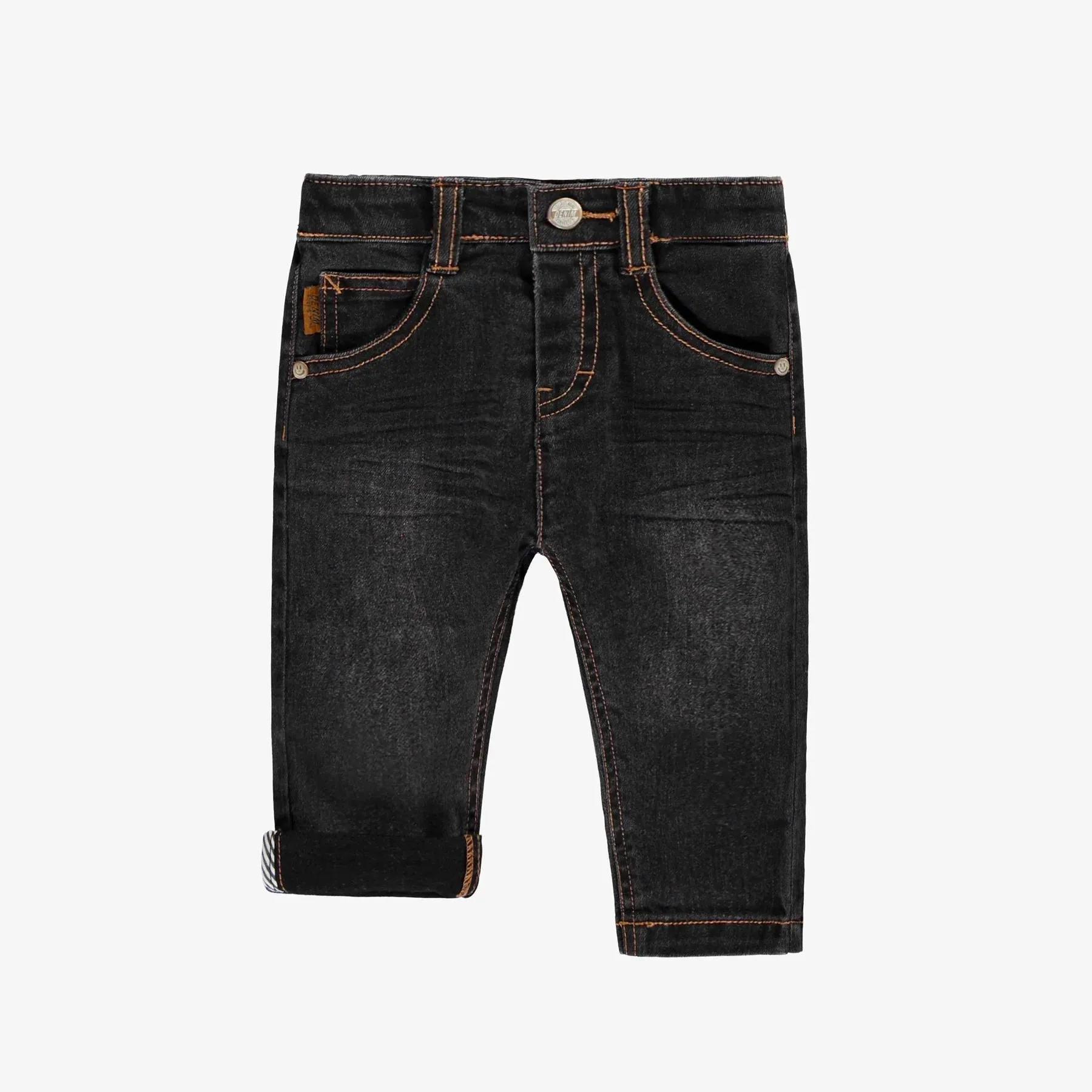 The Berkley Contrast Stitch Slim-Fit Denim - Black - BABY