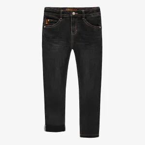 The Berkley Contrast Stitch Slim-Fit Denim - Black - KIDS