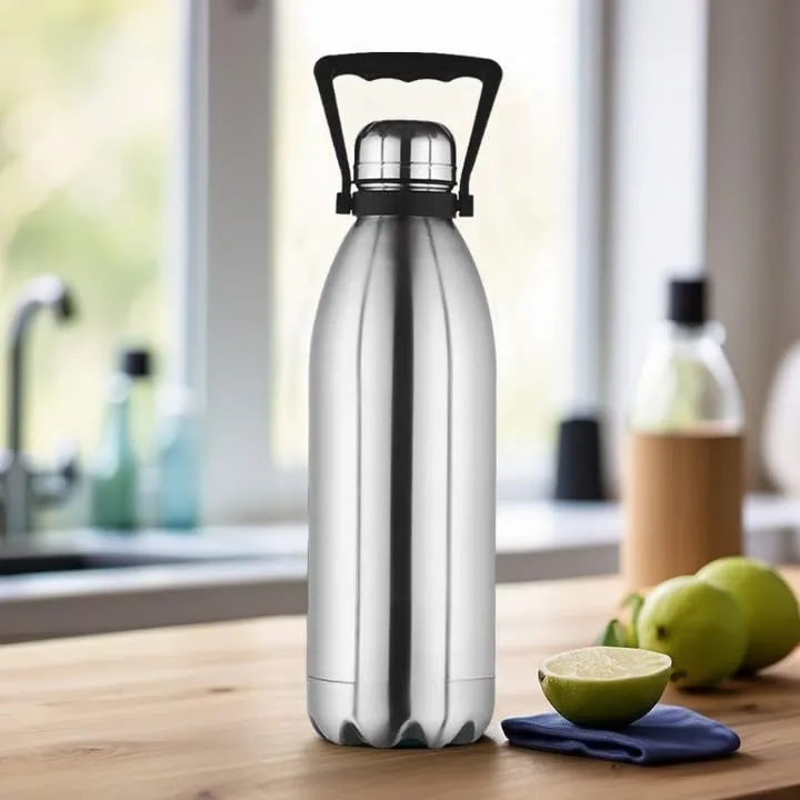 The Better Home 2 Ltrs Insulated Bottle | Doubled Wall 304 Stainless Steel | Stays Hot for 18 Hrs & Cold for 24 Hrs | Rustproof & Leakproof | Insulated Water Bottles (Black)