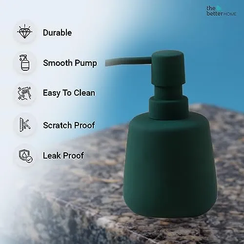 The Better Home 260ml Soap Dispenser Bottle - Green (Set of 3)  | Elegant and Functional Liquid Pump for Kitchen, Wash-Basin, and Bathroom