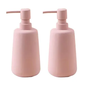 The Better Home 260ml Soap Dispenser Bottle - Pink (Set of 2)  | Elegant and Functional Liquid Pump for Kitchen, Wash-Basin, and Bathroom