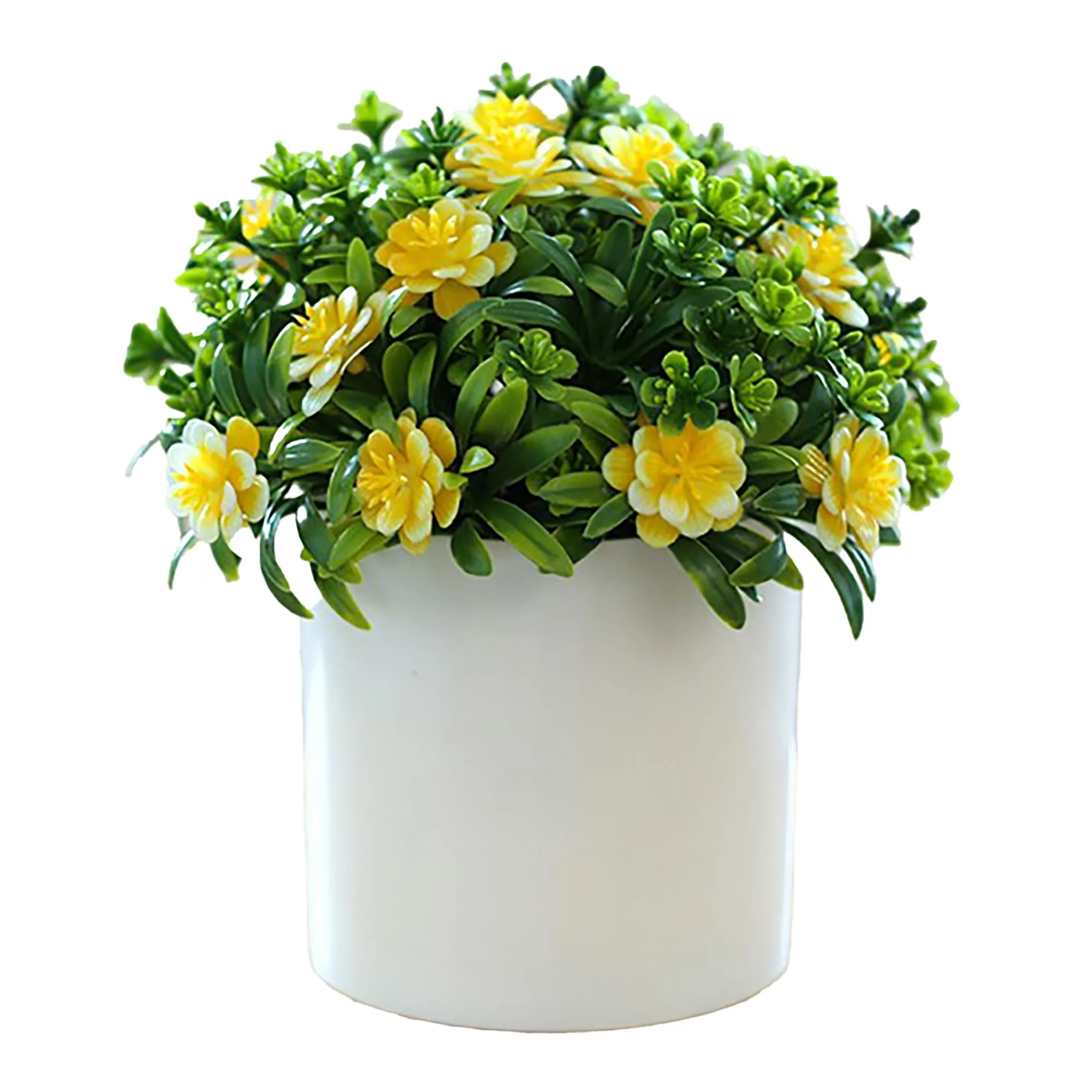 The Better Home Artificial Plants for Home Decor with Pot | Yellow Moss Rose & Grass Balls | Aesthetic Room Decor Items for Living Room, Bedroom | Fake Plants for Office, Reception, Tabletop, Shelves