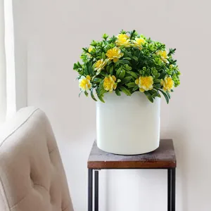 The Better Home Artificial Plants for Home Decor with Pot | Yellow Moss Rose & Grass Balls | Aesthetic Room Decor Items for Living Room, Bedroom | Fake Plants for Office, Reception, Tabletop, Shelves