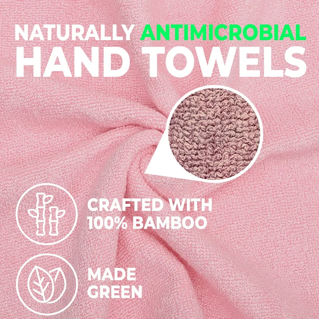 The Better Home Bamboo Face Hand Towel (60cmx40cm) 600gsm | Small Bath Towel | Soft Anti-Odour High Absorbency Spa Towel for Men, Women, Gym | Quick Dry Towel | Micro Fiber Wash Basin Towels (Pink)