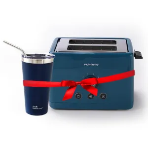 The Better Home Fumato's Kitchen and Appliance Combo| Toaster   Insulated Tumbler with Straw |Food Grade Material| Ultimate Utility Combo for Home| Blue