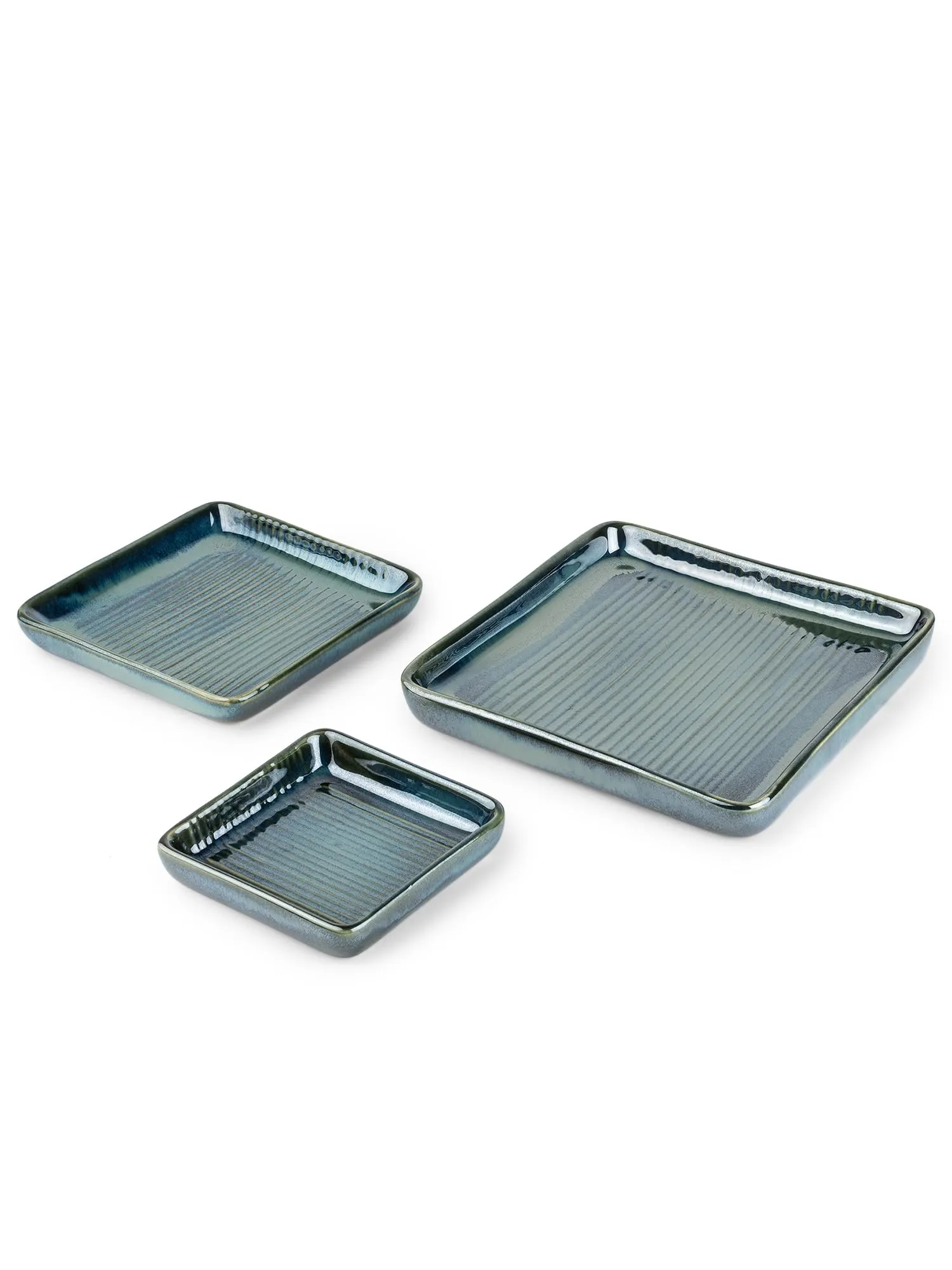 The Better Home Terra Series (3Pcs) Ceramic Serving Tray | Tray Set for Serving | Dry Fruits Serving Tray | Snacks Serving Tray Set | Ceramic Dinner Plates for Serving Appetizers, Salads, Desserts