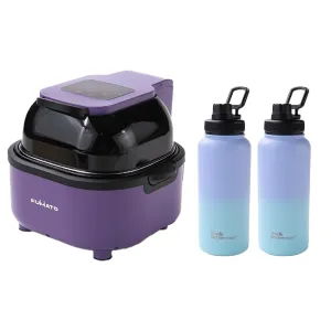 The Better HomeFUMATO Aerochef Smart Touch screen air fryer Purple & Insulated Bottle 1 litre Purple (Pack of 2)