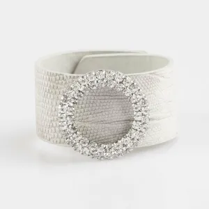 The Bling Silver Leather Bracelet