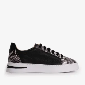 The Burano Black & White  Leather Women Sneaker