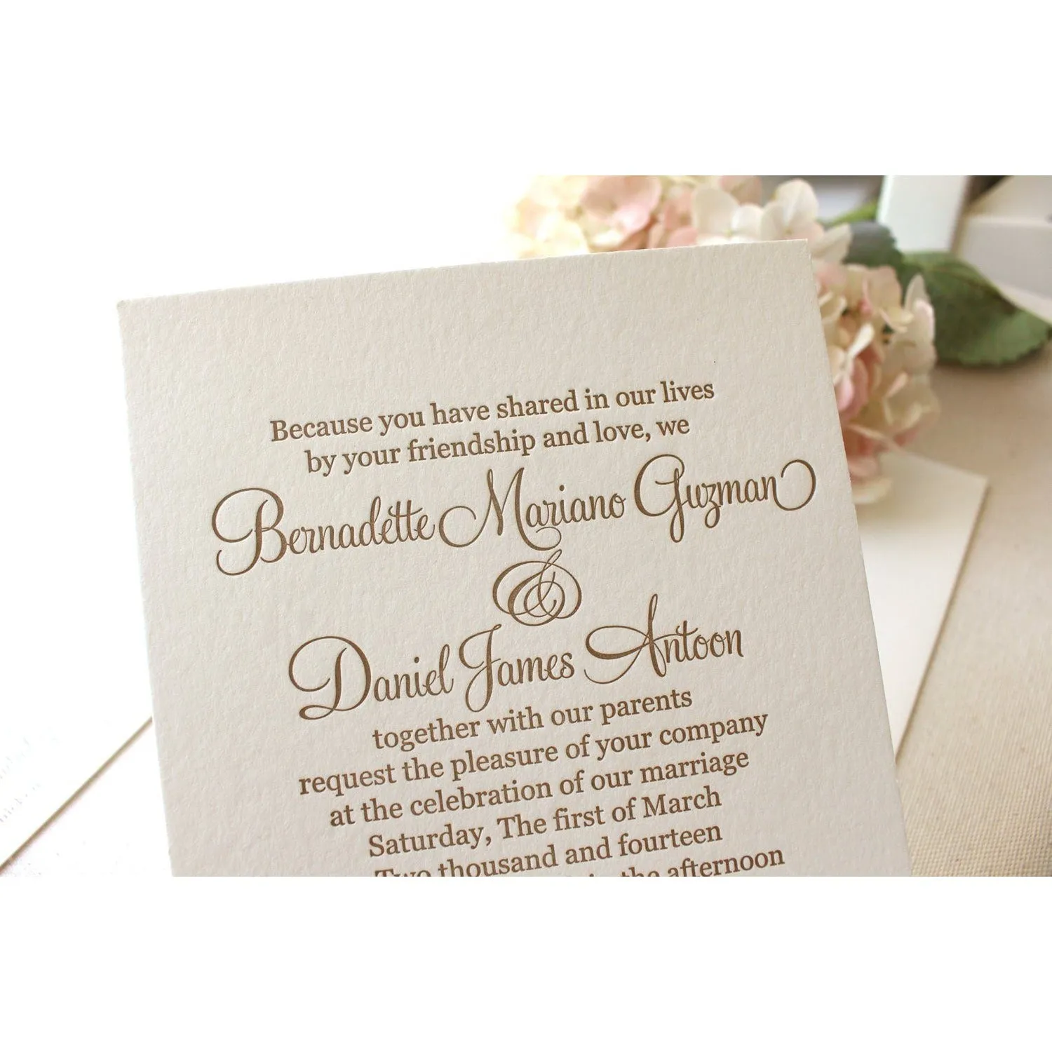 The Camellia Suite  - Letterpress Wedding Invitations