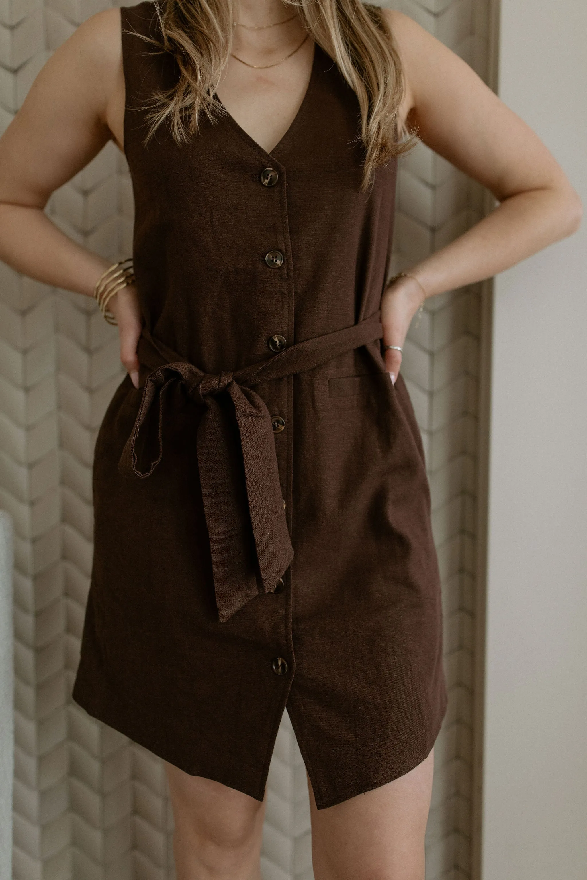 The Cicilia Mini Dress by FRNCH - Chocolate