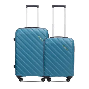 THE CLOWNFISH Armstrong Combo Of 2 Luggage Abs Spinner Hardside Case Suitcase Four Wheel Trolley Bags- Teal (Medium-65 Cm-24 Inch, Small-54 Cm-20 Inch), 38 Centimeters, 28 Centimeters