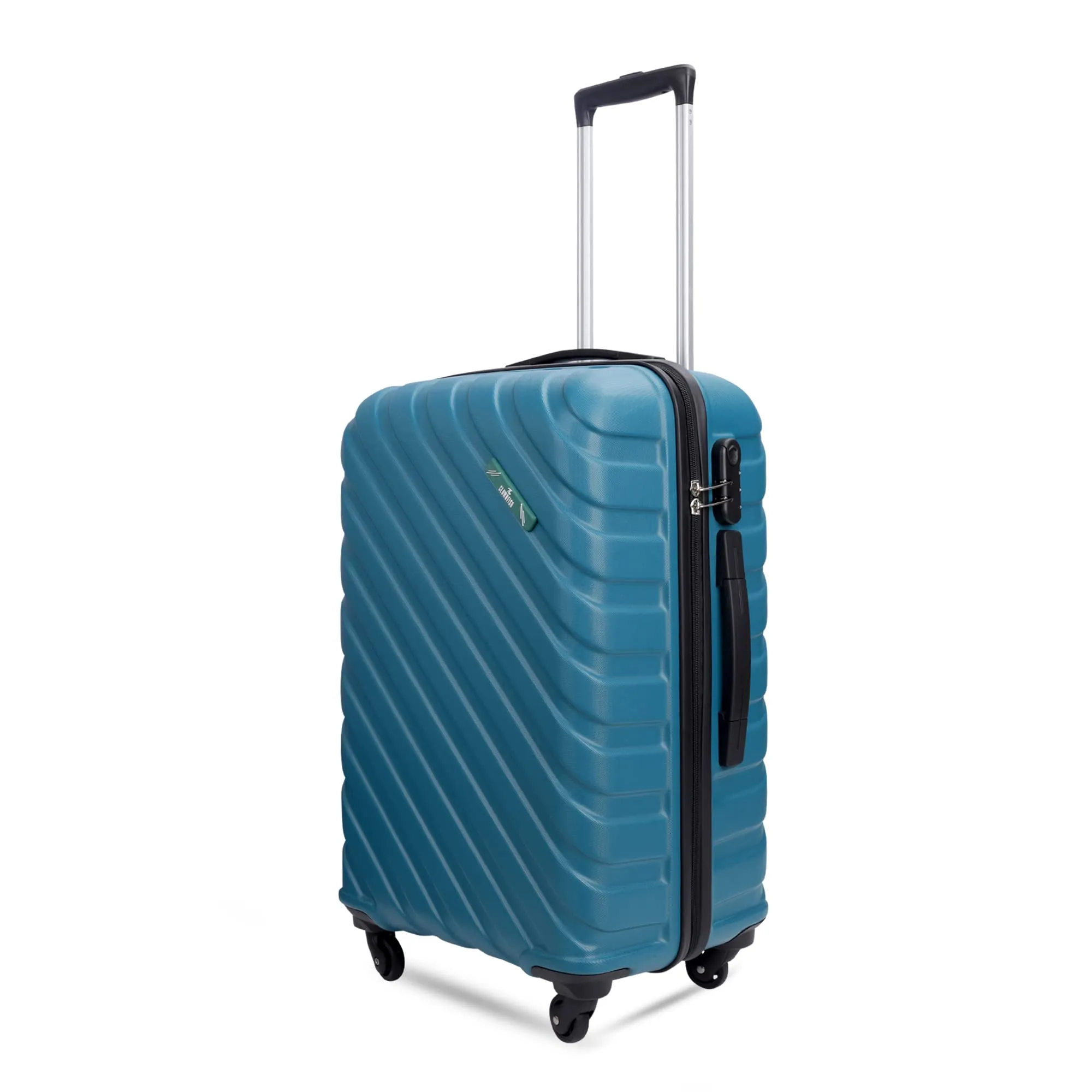 THE CLOWNFISH Armstrong Luggage ABS Hard Case Suitcase Four Wheel Trolley Bag- Teal (Medium Size, 65 cm- 24 inch)